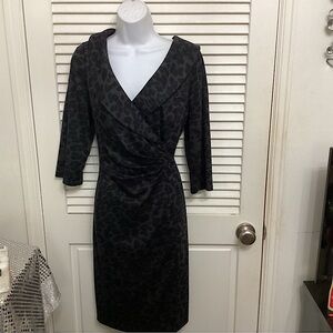 Kay Unger Black leopard dress size 12
